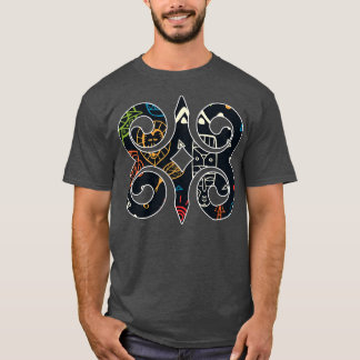 Ghana Akan AdinkraAnkara Pattern T-Shirt