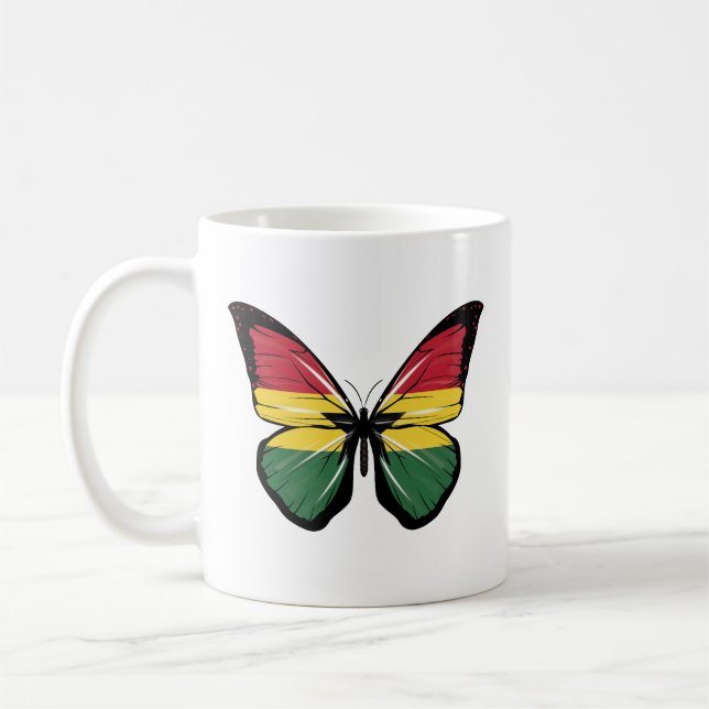 Ghana Butterfly Flag Coffee Mug (Left)