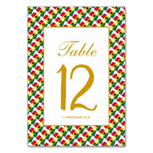 GHANA Celebration Wedding Banquet Table Number
