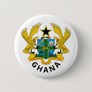 Ghana coat of arms 6 cm round badge