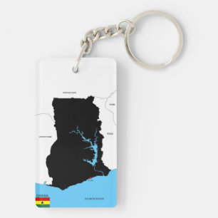 ghana country map flag key ring