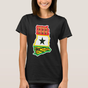 Ghana Country Map Patriotic Flag For Ghanaian T-Shirt