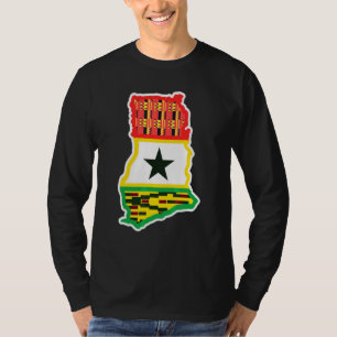 Ghana Country Map Patriotic Flag For Ghanaian T-Shirt