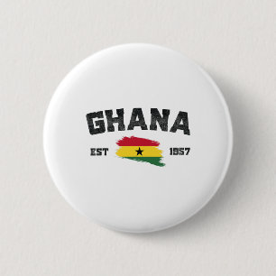 Ghana Est. 1957 Ghanaian Flag Independence Day- Gh 6 Cm Round Badge