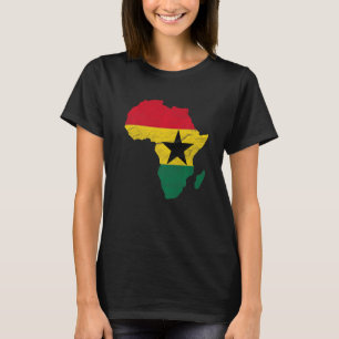Ghana Flag Africa Continent Silhouette Gift for Gh T-Shirt