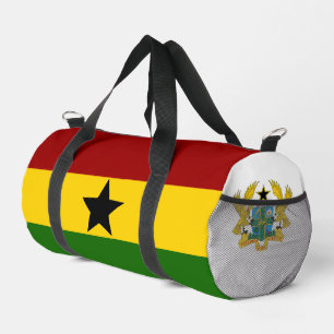Ghana flag and coat of arms duffle bag