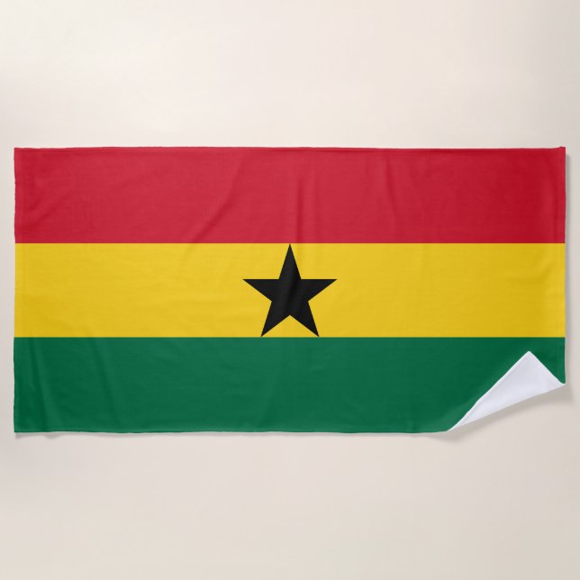 Ghana Flag Beach Towel (Front)