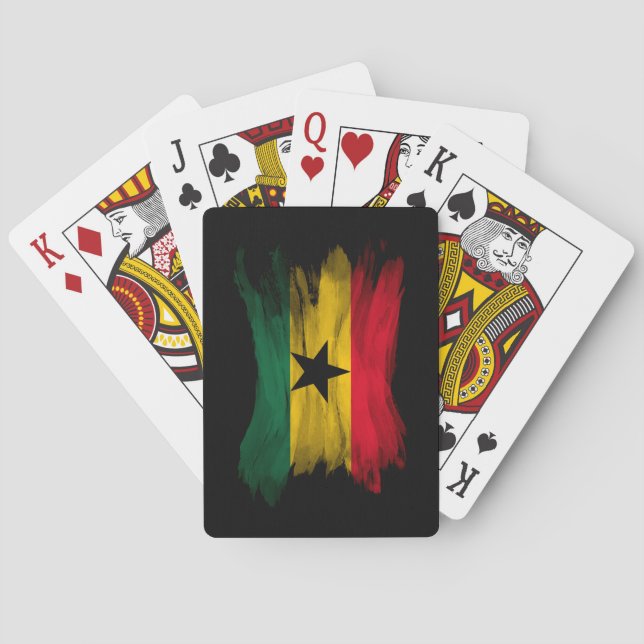 Ghana flag brush stroke, national flag playing cards (Back)