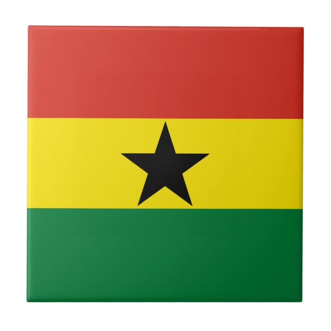 Ghana flag ceramic tile (Front)