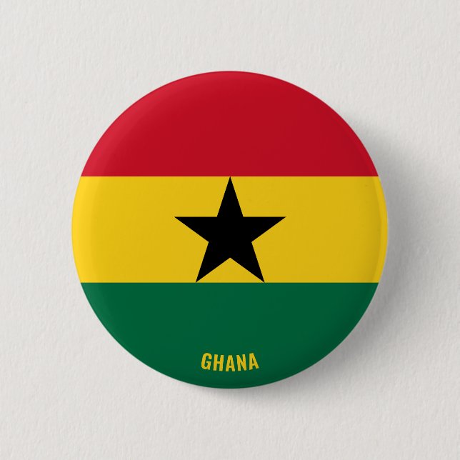Ghana Flag Charming Patriotic 6 Cm Round Badge (Front)