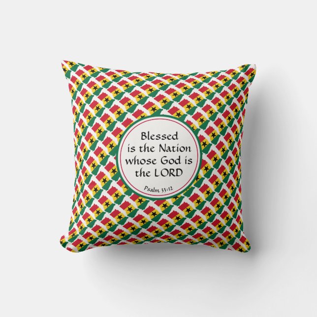 GHANA Flag Christian Blessed Nation Ghanaian Cushion (Front)