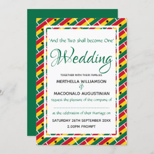 GHANA Flag Customised Ghanaian Wedding Invitation
