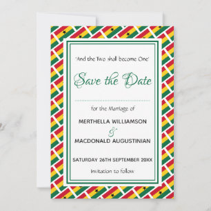 GHANA FLAG Customised Scripture Stylish Ghanaian Save The Date