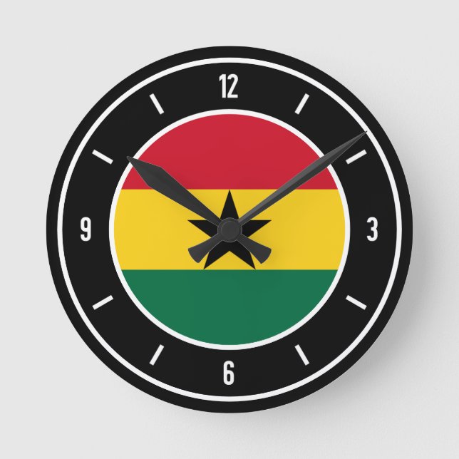 Ghana Flag Elegant Round Clock (Front)