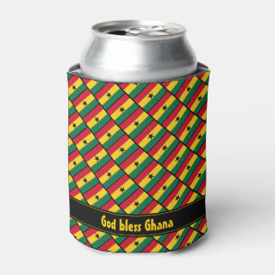 GHANA FLAG God Bless Personalised Ghanaian Can Cooler