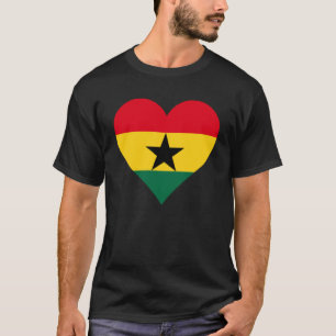 Ghana Flag Heart Ghana Love Ghana T-Shirt