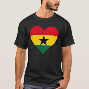 Ghana Flag Heart Ghana Love Ghana T-Shirt