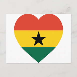 Ghana Flag Heart Postcard