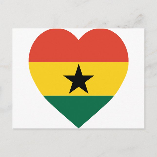 Ghana Flag Heart Postcard (Front)