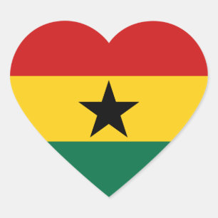 Ghana Flag Heart Sticker
