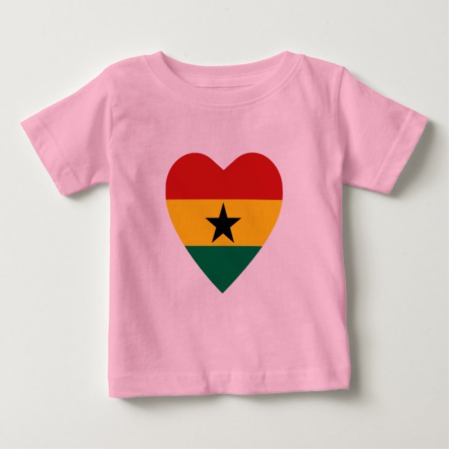 Ghana Flag Heart T-Shirt (Front)