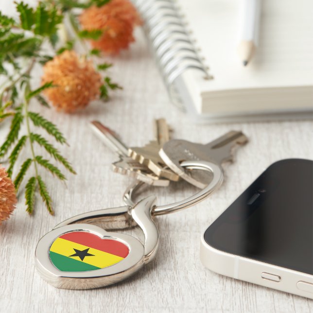 Ghana flag key ring (Side)
