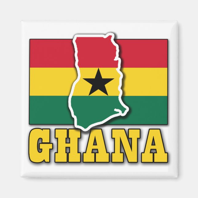 Ghana Flag Land Magnet (Front)