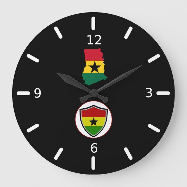 Ghana flag large clock (Front)