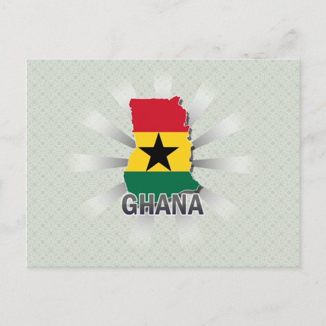 Ghana Flag Map 2.0 Postcard (Front)