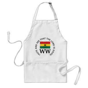 GHANA Flag Map MONOGRAM Customized Scripture Standard Apron
