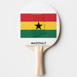 GHANA FLAG & MAP Personalised Ping Pong Paddle