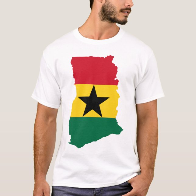 Ghana flag map T-Shirt (Front)