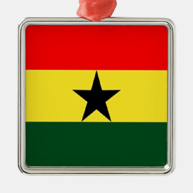 Ghana flag metal ornament (Front)