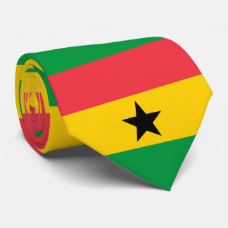Ghana Flag Necktie | Patriotic Red Gold Green Blac