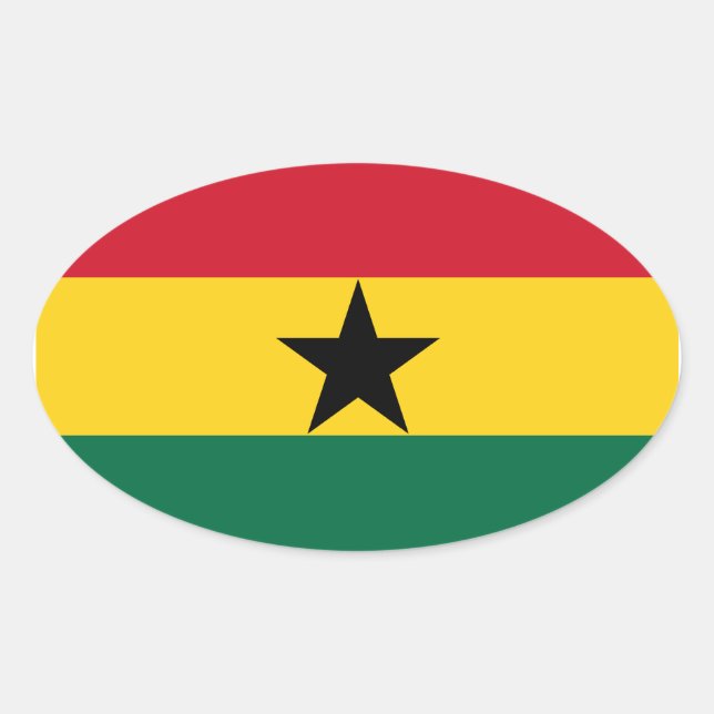 Ghana Flag Oval Sticker (Front)