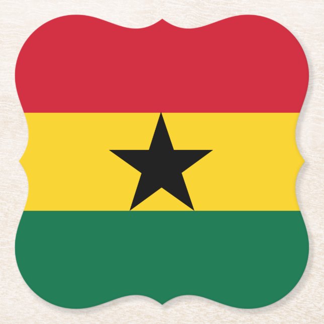 Ghana Flag Paper Coaster (Front)