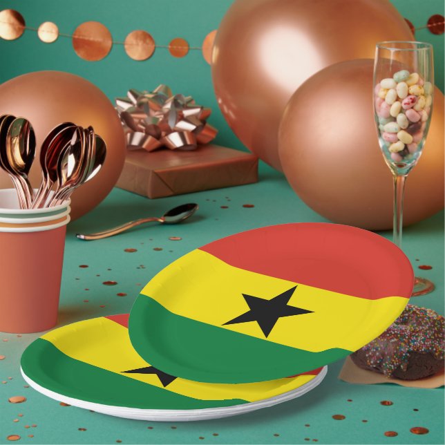 Ghana flag paper plate (Multi)