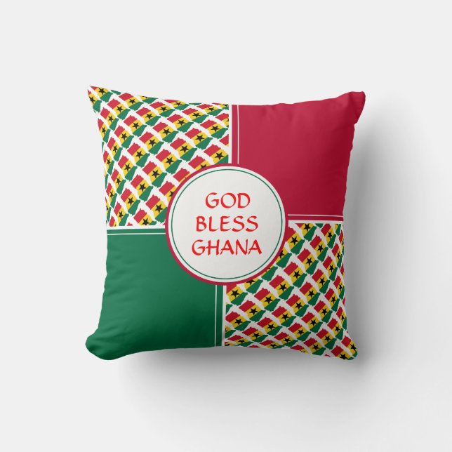 GHANA Flag Patriotic Ghanaian Cushion (Front)