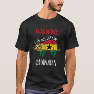 Ghana Flag Sloth Im Not Lazy Im Ghanaian Vintage T-Shirt