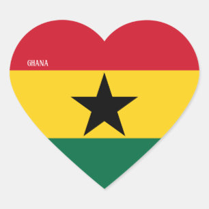 Ghana Flag Splendid Patriotic Heart Sticker