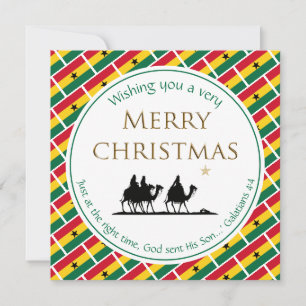 GHANA FLAG Three Wise Men GHANAIAN Christmas Holiday Card