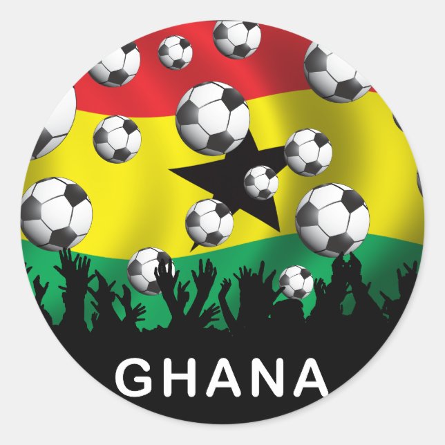 Ghana Football Classic Round Sticker (Front)
