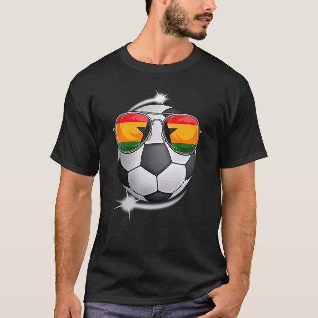 Ghana Football Fan Sunglass Soccer Ghanaian T-Shirt (Front)