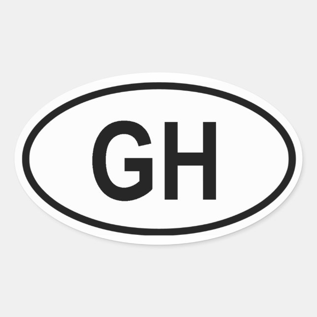 Ghana "GH" Oval Sticker (Front)