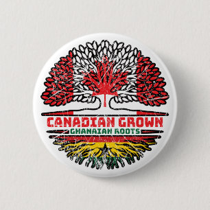 Ghana Ghanaian Canadian Canada Tree Roots Flag 6 Cm Round Badge