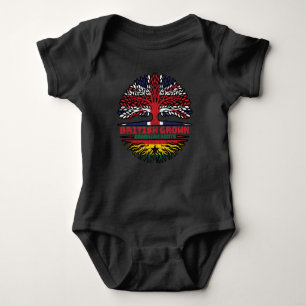 Ghana Ghanaian Uk United Kingdom British Tree Baby Bodysuit