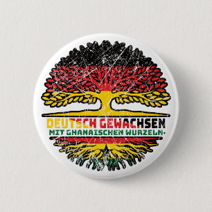 Ghana Ghanaisch Deutsch Deutschland Baum Wurzel 6 Cm Round Badge