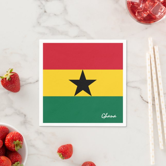 Ghana & Ghanian Flag party fashion /sports fans Napkin (Insitu)