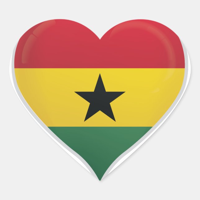 Ghana love flag pride heart sticker (Front)