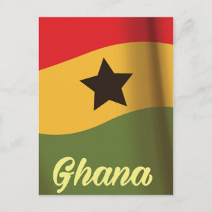 Ghana National Flag vintage style travel poster Postcard